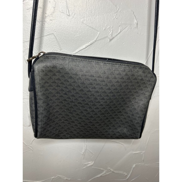 Vintage Liz Claiborne Crossbody Bag Black Geometric Pattern Purse - Picture 5 of 6